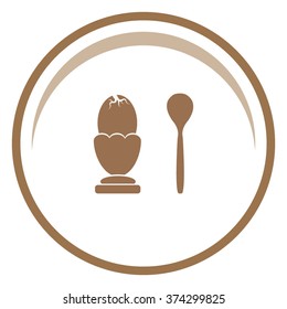 Egg on stand with a spoon. Vector illustration.