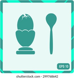 Egg on stand. Vector illustration