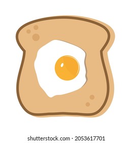 Egg on toast slice vector illustration on a white background