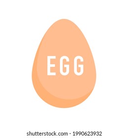 Egg on white background. Logo emblem. Egg isolated