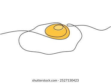 Egg in one continuous line drawing. Minimalist design for breakfast and healthy eating themes. Simplified hand-drawn illustration for nutrition.