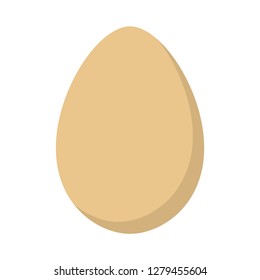 Egg orgranic meal vector flat icon isolated white. Chicken product food