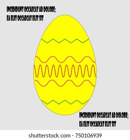 Egg ornament, line, color yellow, abstraction.