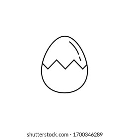 Egg outline easter icon over white