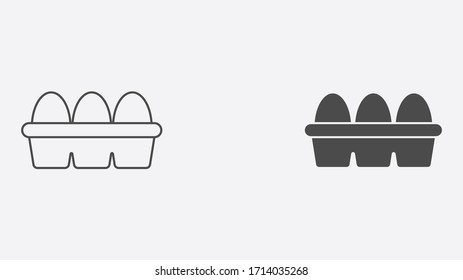 Egg outline and filled vector icon sign symbol