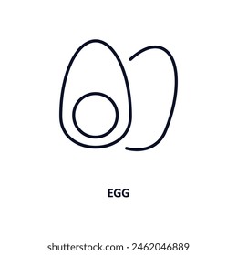 egg outline icon. Thin line icon from agriculture farming and gardening collection. Editable vector isolated on white background