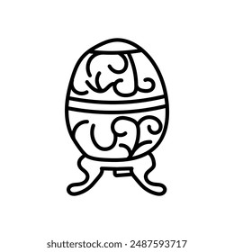 Fabergé Egg Outline Icon, Vector illustration