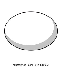 ilustración vectorial de contorno de huevo, aislado en fondo blanco, vista superior