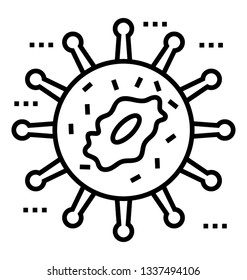 Egg ovum cell, line vector icon, 