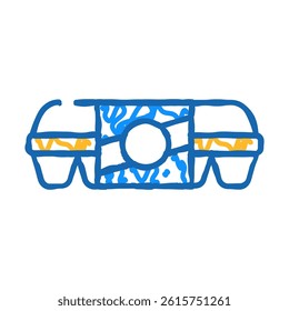 egg package doodle icon sketch vector. egg package sign. isolated symbol illustration