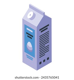 Egg package icon isometric vector. Farmer hen stable. Industry stable