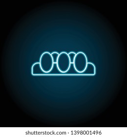 egg packaging neon icon. Simple thin line, outline vector of Food icons for UI and UX, website or mobile application on dark blue gradient background