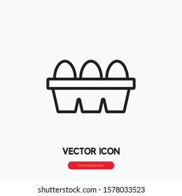 Egg packet icon vector. Egg packet symbol. Linear style sign for mobile concept and web design. Egg packet symbol illustration. Pixel vector graphics - Vector.