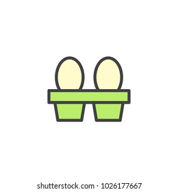 Egg packing filled outline icon, line vector sign, linear colorful pictogram isolated on white. Symbol, logo illustration. Pixel perfect vector graphics