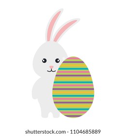 egg paint with cute bunny easter decoration