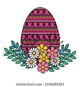 egg paint easter with floral decoration