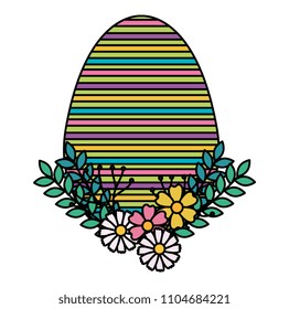 egg paint easter with floral decoration