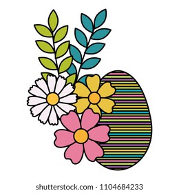 egg paint easter with floral decoration
