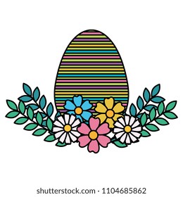 egg paint easter with floral decoration