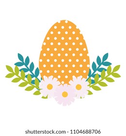 egg paint easter with floral decoration