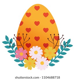 egg paint easter with floral decoration