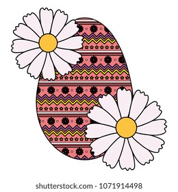 egg paint with flowers easter decoration