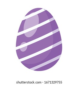 egg painted easter decoration icon vector illustration design