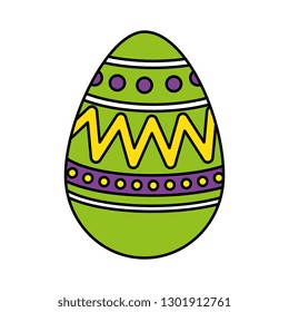 egg painted happy easter with geometric figures