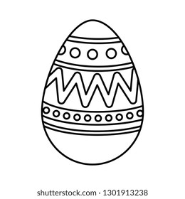 egg painted happy easter with geometric figures