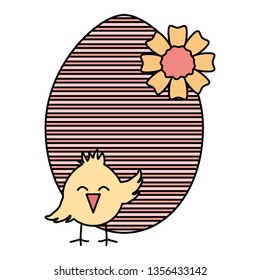 egg painted with little chick easter celebration