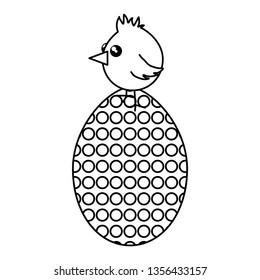 egg painted with little chick easter celebration