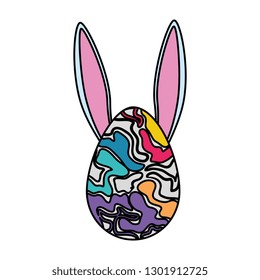 egg painted with rabbit ears easter icon
