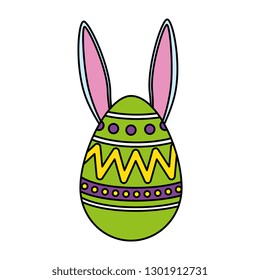 egg painted with rabbit ears easter icon