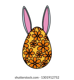 egg painted with rabbit ears easter icon