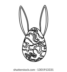 egg painted with rabbit ears easter icon