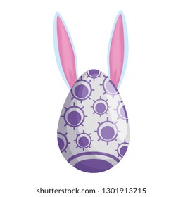 egg painted with rabbit ears easter icon