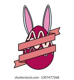 egg painted with rabbit ears easter icon