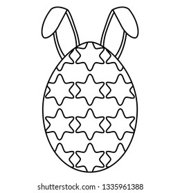 egg painted with rabbit ears easter icon