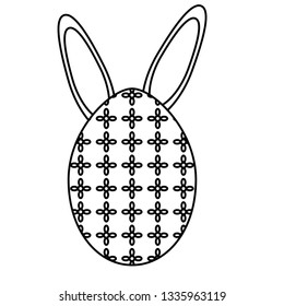 egg painted with rabbit ears easter icon