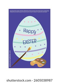 Egg Painting Happy Easter Day Poster or Card Illustration