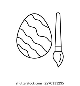 Diseño de iconos de pintura de huevos. Icono de Huevo de Pascua. aislado de fondo blanco. ilustración vectorial