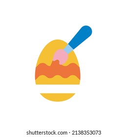 Egg Painting vector Flat Icon Design illustration. Easter Symbol on White background EPS 10 File