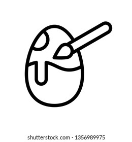 Egg painting vector illustration, Easter line design icon