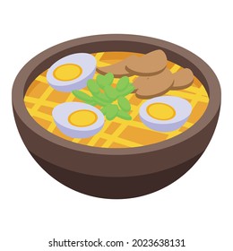 Egg pasta icon isometric vector. Food plate. Dinner lunch