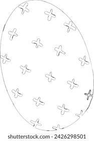 Egg with pattern drawing holiday Easter.