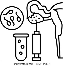 Egg Pickup Concept, IVF Retrieve eggs Vector Icon Design, In Vitro Fertilization Symbol on White Background, Pregnancy and obstetrician Sign,