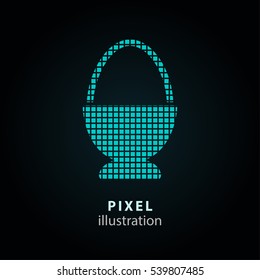 Egg - pixel icon. Vector Illustration. Design logo element. Isolated on black background. It is easy to change to any color.