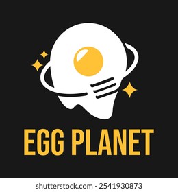 egg planet flat minimalist logo design
