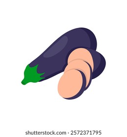 Egg Plant Flat Icon, Vector illustration