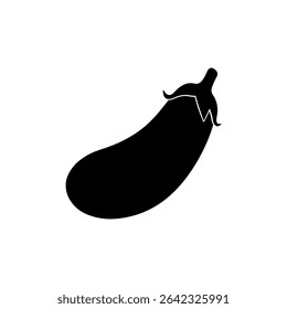 Egg plant silhouette icon vector flat design.